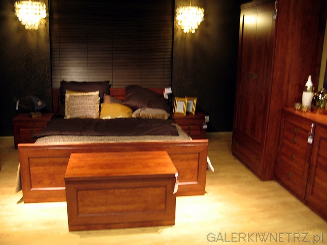 Sypialnia Bigger w kolorze Calvados, dwuosobowe łóżko o wymiarze 160cm, cena ...