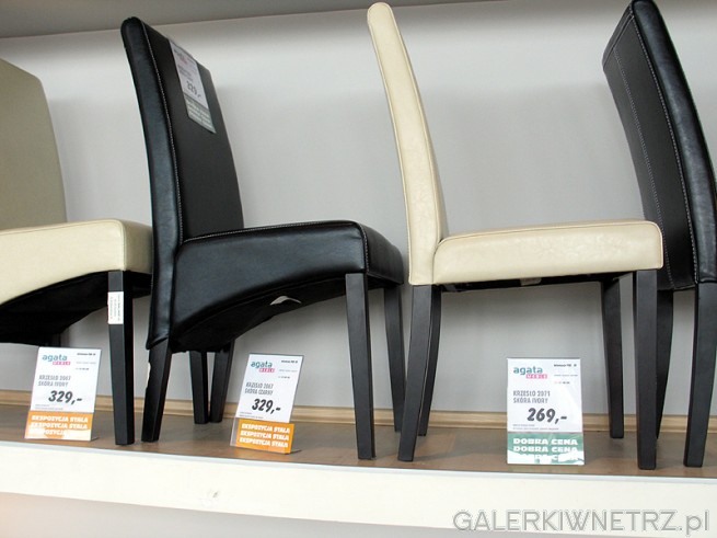 Krzesła 2071 - skóra w kolorze Ivory w cenie 269PLN, 2067 w kolorze czarnym cena ...
